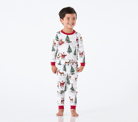 Santa Tight Fit Kids Christmas Pajamas | Pottery Barn Kids