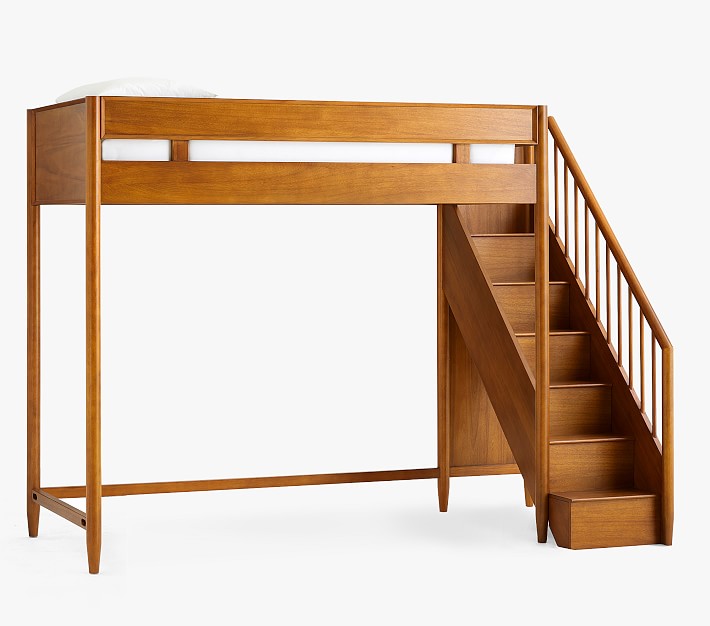 west elm x pbk MidCentury Stair Loft Bed Pottery Barn Kids