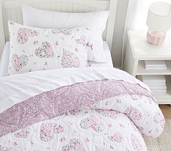 Floral Hearts Reversible Coverlet