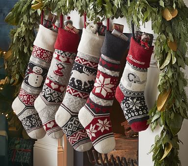 Baby's First Natural Fair Isle Christmas Stocking | Pottery Barn Kids