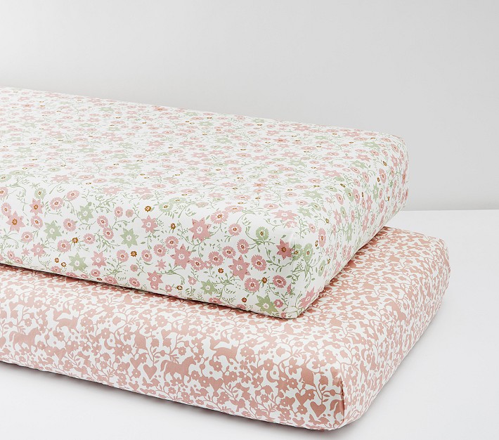 Julia Berolzheimer Floral Crib Fitted Sheets Set of 2 Pottery Barn Kids