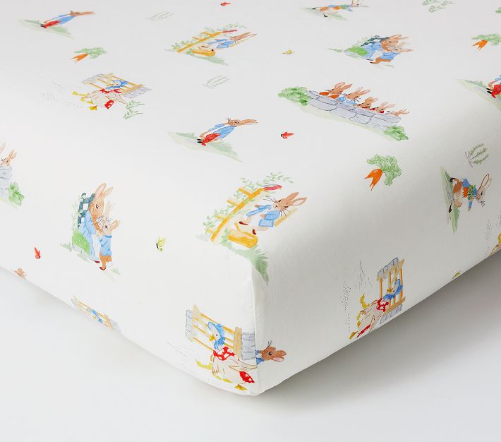 Peter Rabbit™ Garden Organic Crib Fitted Sheet Pottery Barn Kids