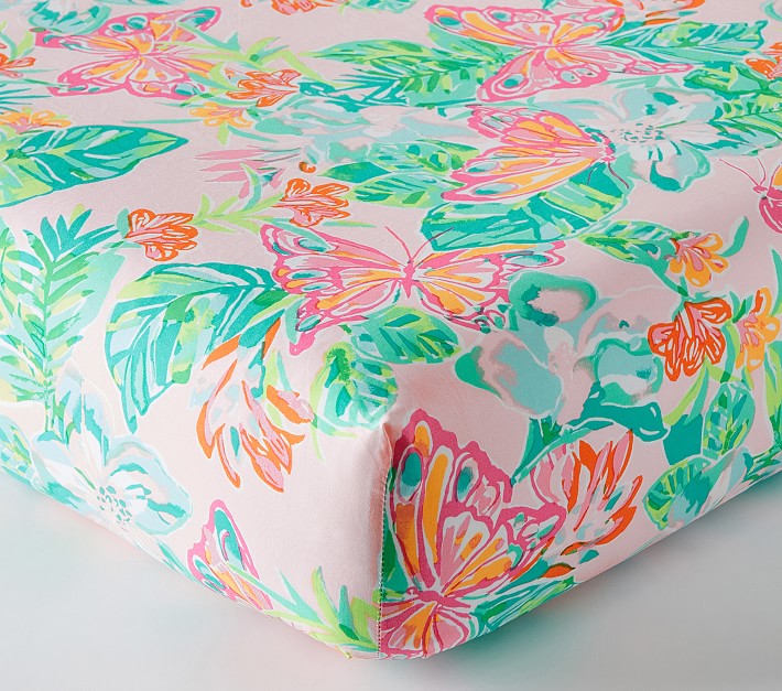 Lilly Pulitzer Isle Be Back Organic Crib Fitted Sheet Pottery