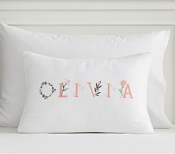 Heritage Floral Alphabet Personalized Pillow Cover