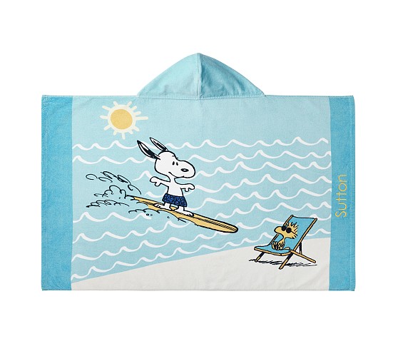 Peanuts® Snoopy® Surf Kid Beach Hooded Towel | Pottery Barn Kids