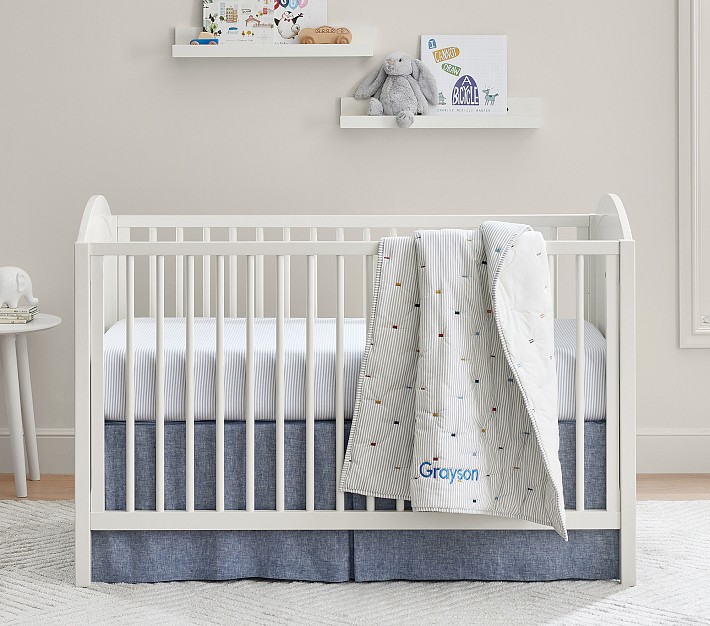 Embroidered Striped Baby Bedding