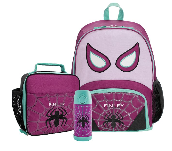 Mackenzie Marvel's Ghost-Spider Glow-in-the-Dark Critter Backpack & Lunch  Bundle, Set of 3