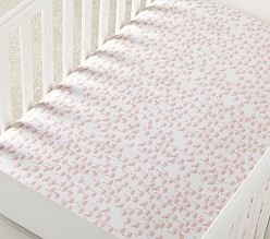 Watercolor Swan Organic Crib Fitted Sheet