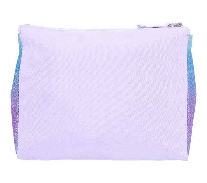 Glitter Make up Bag - Canvas Aqua —