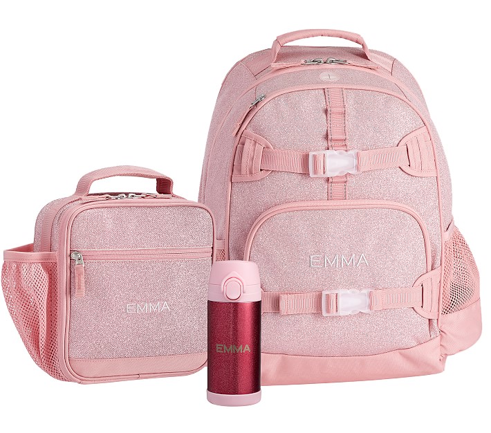 Mackenzie Pink Sparkle Glitter Backpack &amp; Lunch Bundle, Set Of 3