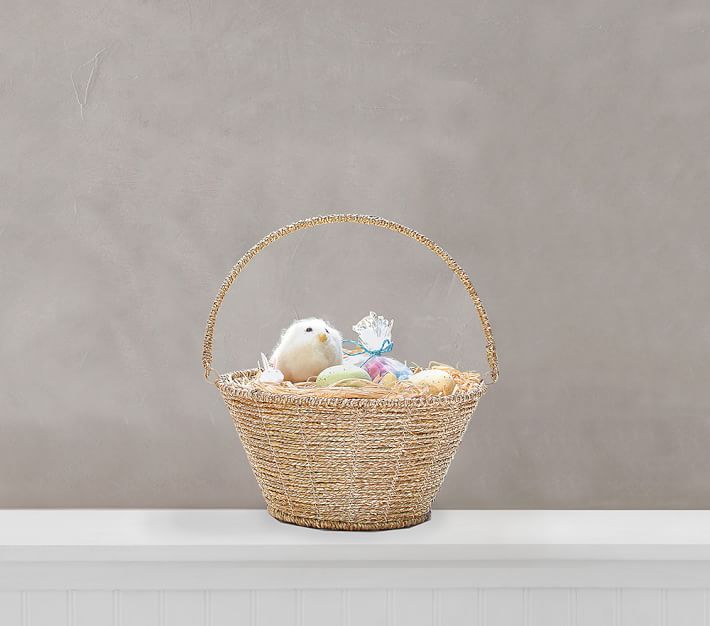 Hand Woven Easter Bunny Straw Basket - Nantucket Kids