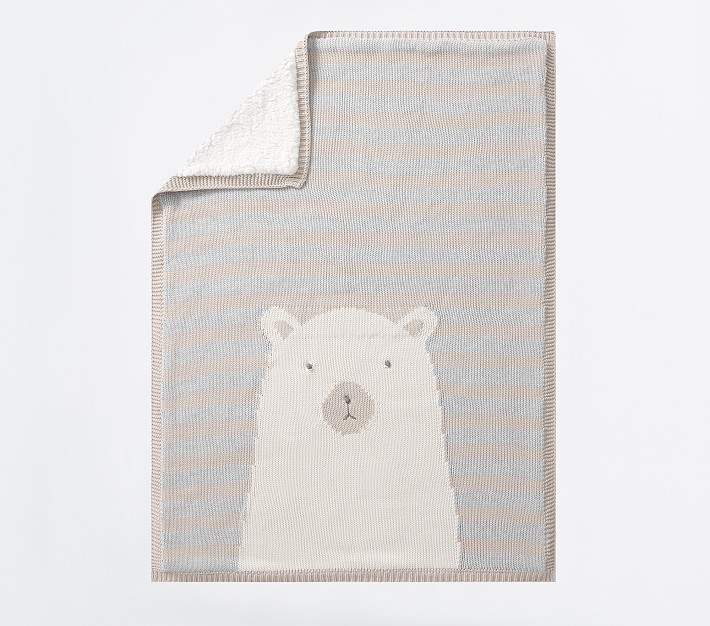 Bailey Bear Knit Baby Blanket