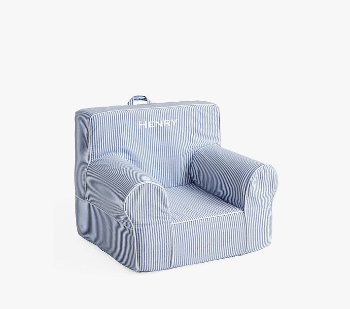 My First Anywhere Chair&#174;, Chambray Blue Oxford Stripe Slipcover Only