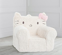 Hello Kitty® Ivory Faux-Fur Anywhere Chair®