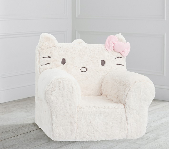 Hello Kitty&#174; Ivory Faux-Fur Anywhere Chair&#174; Slipcover Only