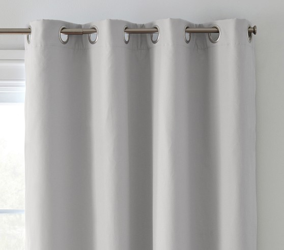 Quincy Cotton Canvas Grommet Blackout Curtain | Pottery Barn Kids