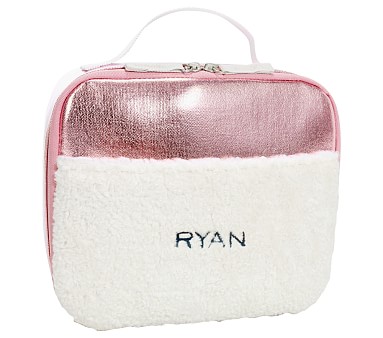 Colby Rose Gold Metallic Sherpa Cold Pack Lunch Box