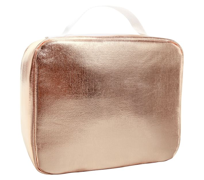 Colby Rose Gold Metallic Sherpa Cold Pack Lunch Box