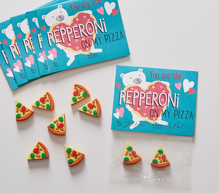 Classroom Valentine's Card, You Are the Pepperoni on My Pizza