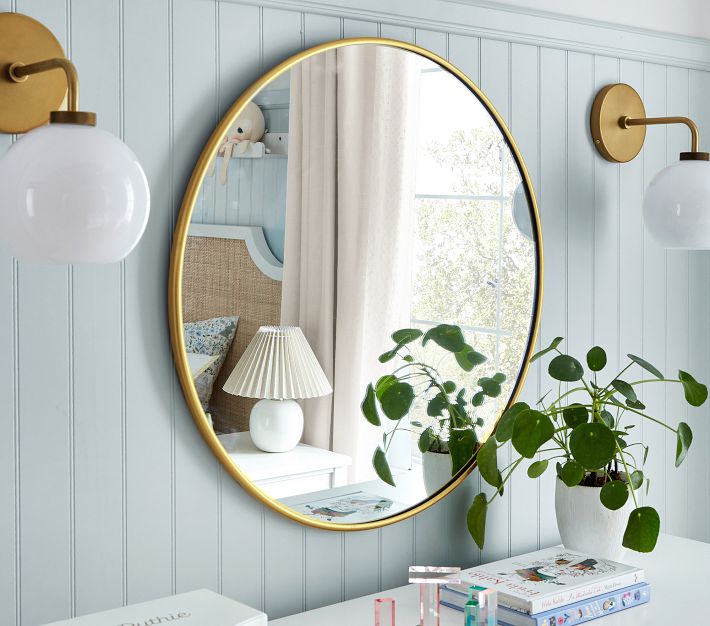 Round Gold Kids Mirror