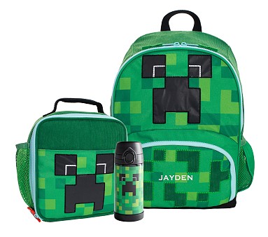 Boys Minecraft Backpack And Lunch Box Set