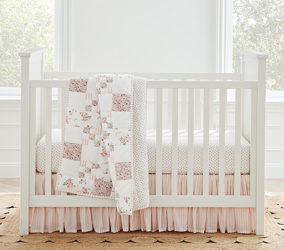 Emily & Meritt Rosebud Patchwork Baby Quilt | Pottery Barn Kids