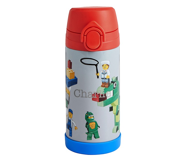 Insulated Stainless Steel Water Bottle Thermos Cup Push Button Lock for  Toddlers