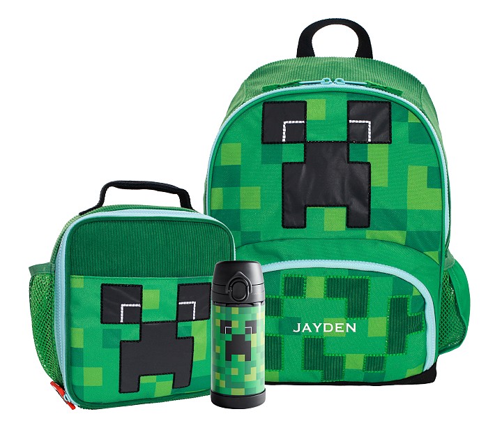 Minecraft Backpack Set Girls 4 Piece Lunch Box Water Bottle Set One Size