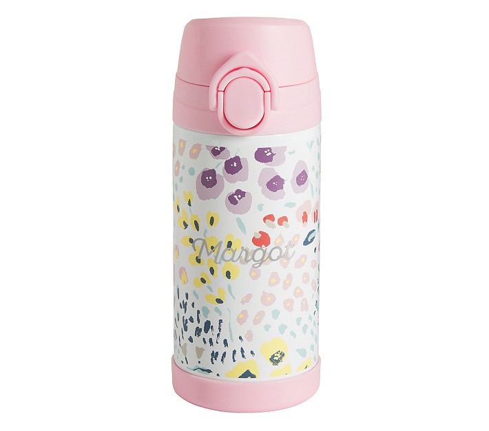 Mackenzie Pink Field Floral Water Bottle
