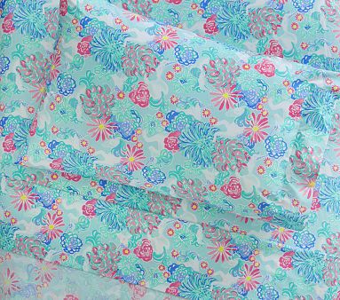 Lilly Pulitzer Unicorns in Bloom Sheet Set & Pillowcases | Pottery Barn ...