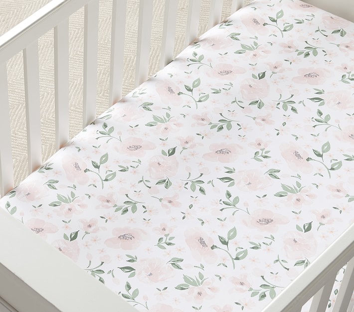 Meredith Picture Perfect &amp; Allover Floral Organic Crib Fitted Sheet Bundle - Set of 2