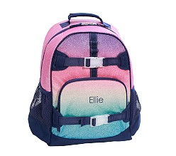 Mackenzie Lavender Aqua Ombre Glitter Backpack & Lunch Bundle, Set Of 3