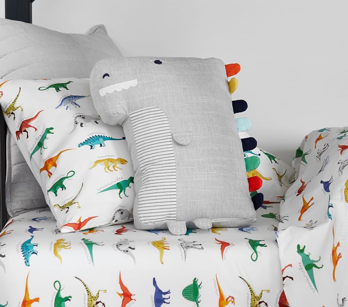 Finn Dino Organic Sheet Set Pillowcases Pottery Barn Kids