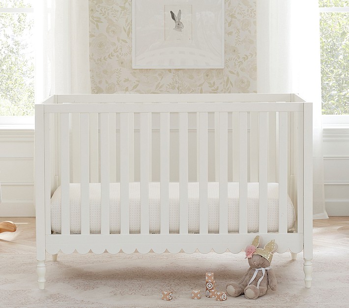 White crib clearance with bow