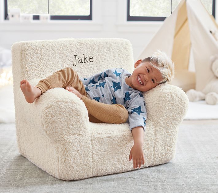 Cream Sherpa Anywhere Chair Kids Armchair Pottery Barn Kids