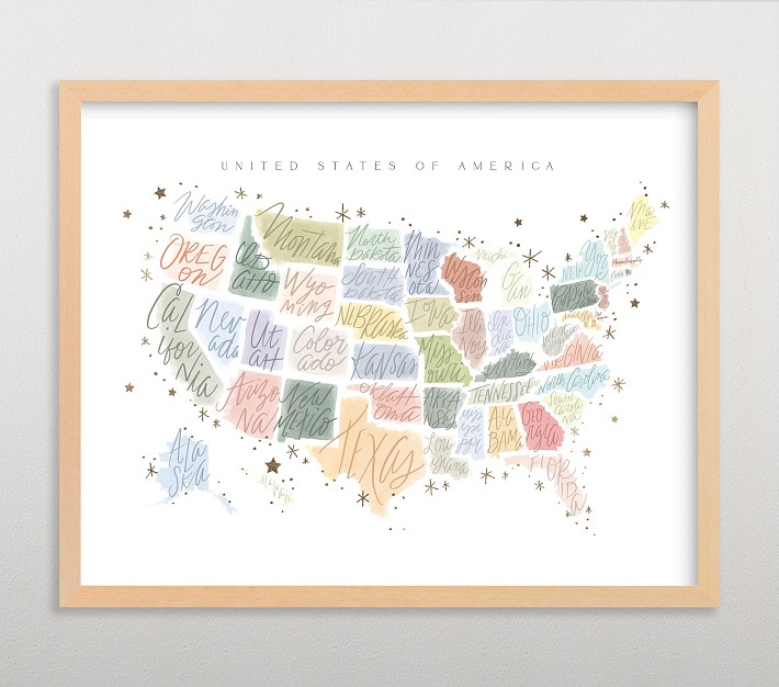 Minted&#174; United States Lettered Wall Art by Hannah Williams