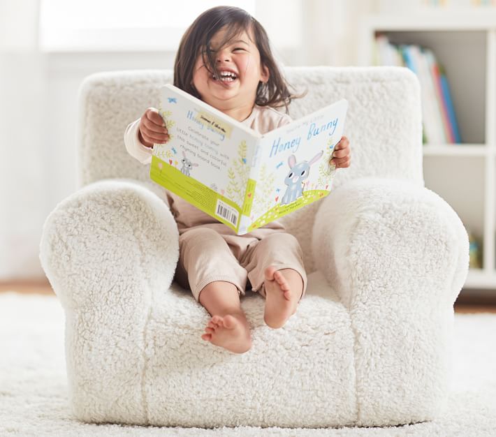 Cream Sherpa Anywhere Chair Kids Armchair Pottery Barn Kids