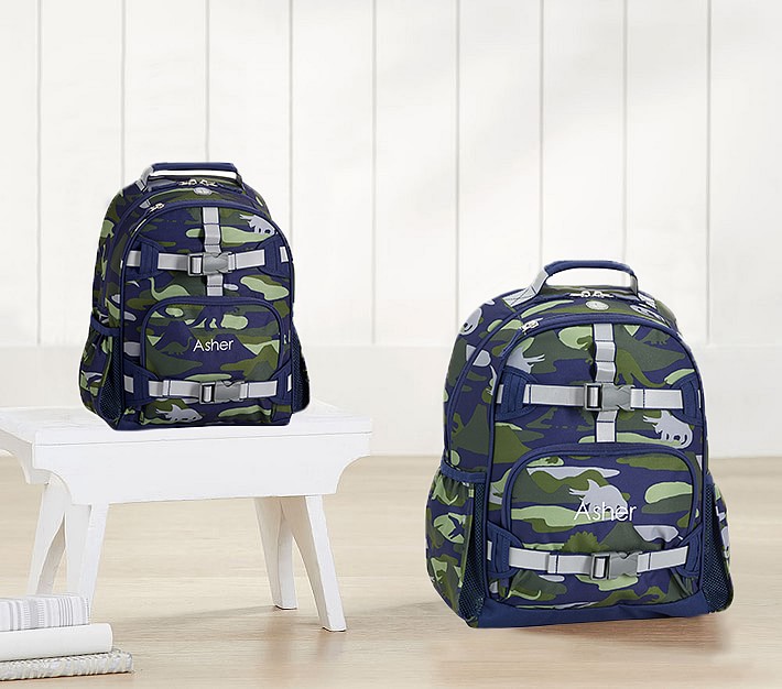 Mackenzie Green Dinosaur Camo Reflective Backpacks