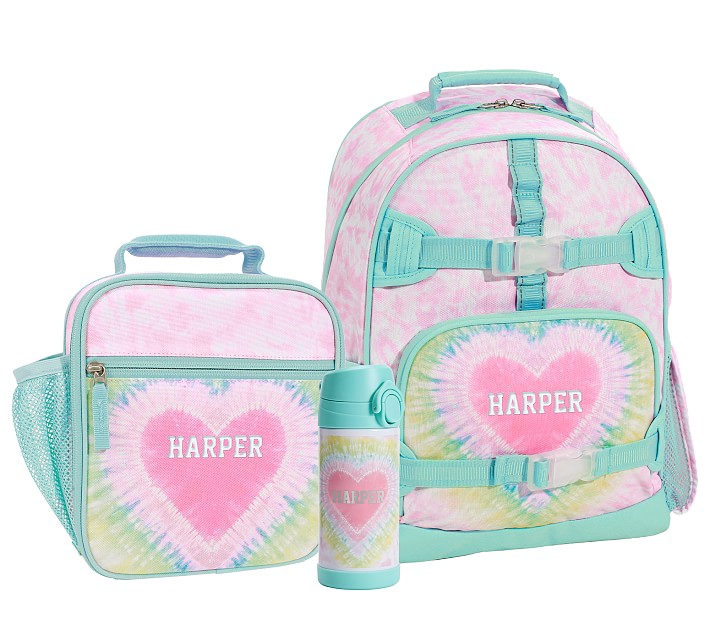 Mackenzie Pink Heart Tie-Dye Backpack &amp; Lunch Bundle, Set of 3