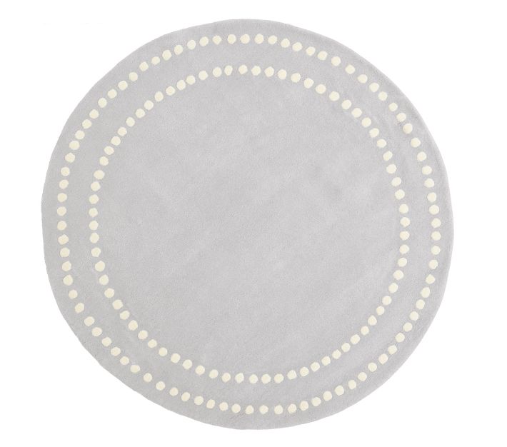 Pearl Dot Border Round Rug