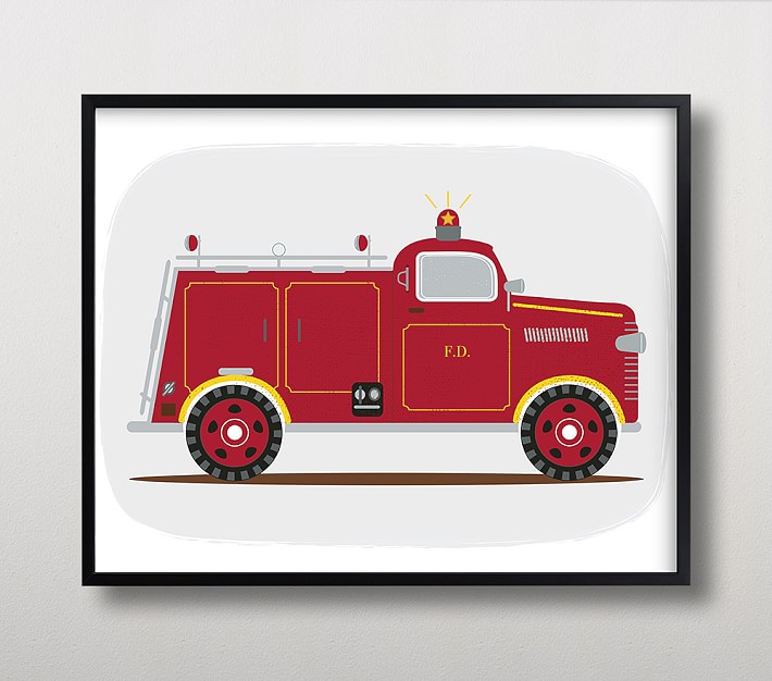 Minted&#174; Red Fire Engine #1 Framed Art by Rebecca Marchese