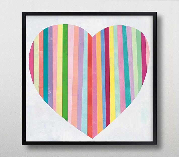 Minted&#174; Heart Stripes Framed Art by Melanie Mikecz