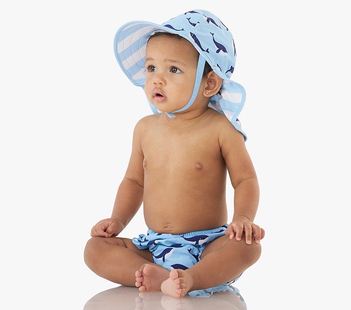 Baby Boys' Shark Sun Hat - Cat & Jack™ Navy Blue 0-6M