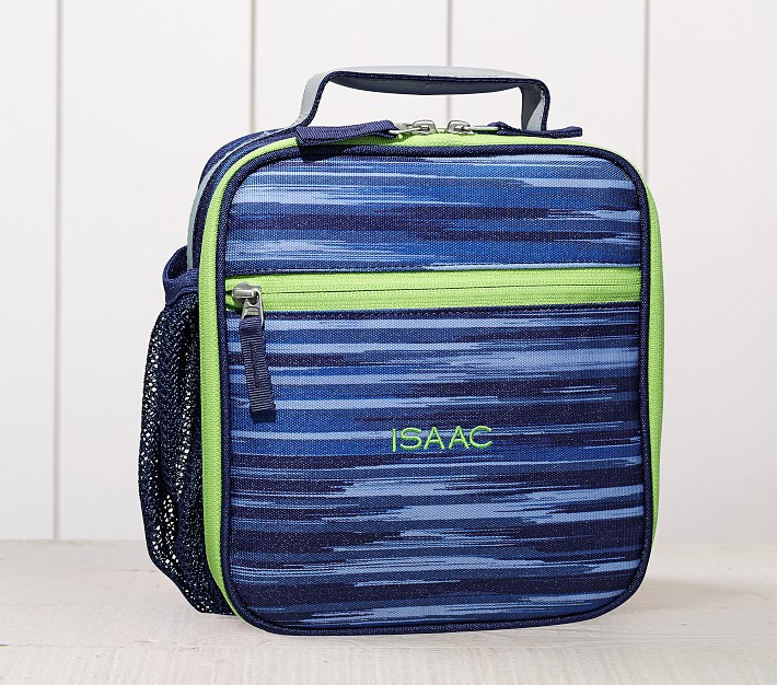 Mackenzie Blue Abstract Stripe Reflective Classic Lunch Box