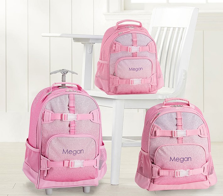 Mackenzie Pink Sunrise Ombre Glitter Backpacks