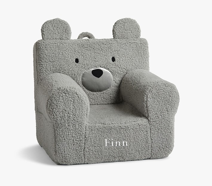 Kids Anywhere Chair&#174;, Gray Sherpa Bear Slipcover Only