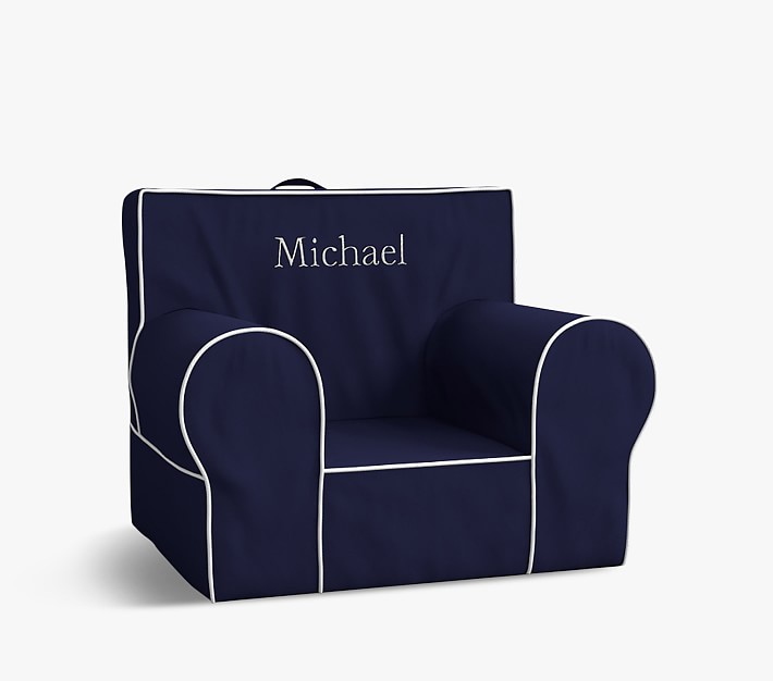 Kids Anywhere Chair&#174;, Navy with White Piping Slipcover Only
