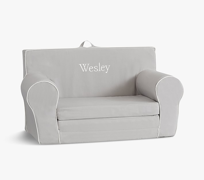 Anywhere Sofa Lounger&#174;, Gray with White Piping