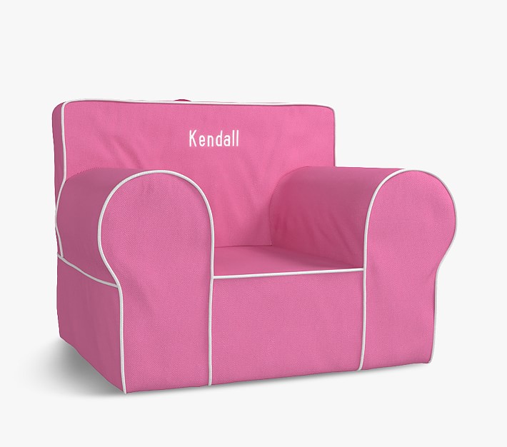Oversized Anywhere Chair&#174;, Bright Pink with White Piping