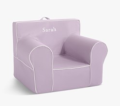 Oversized Anywhere Chair®, Lavender with White Piping